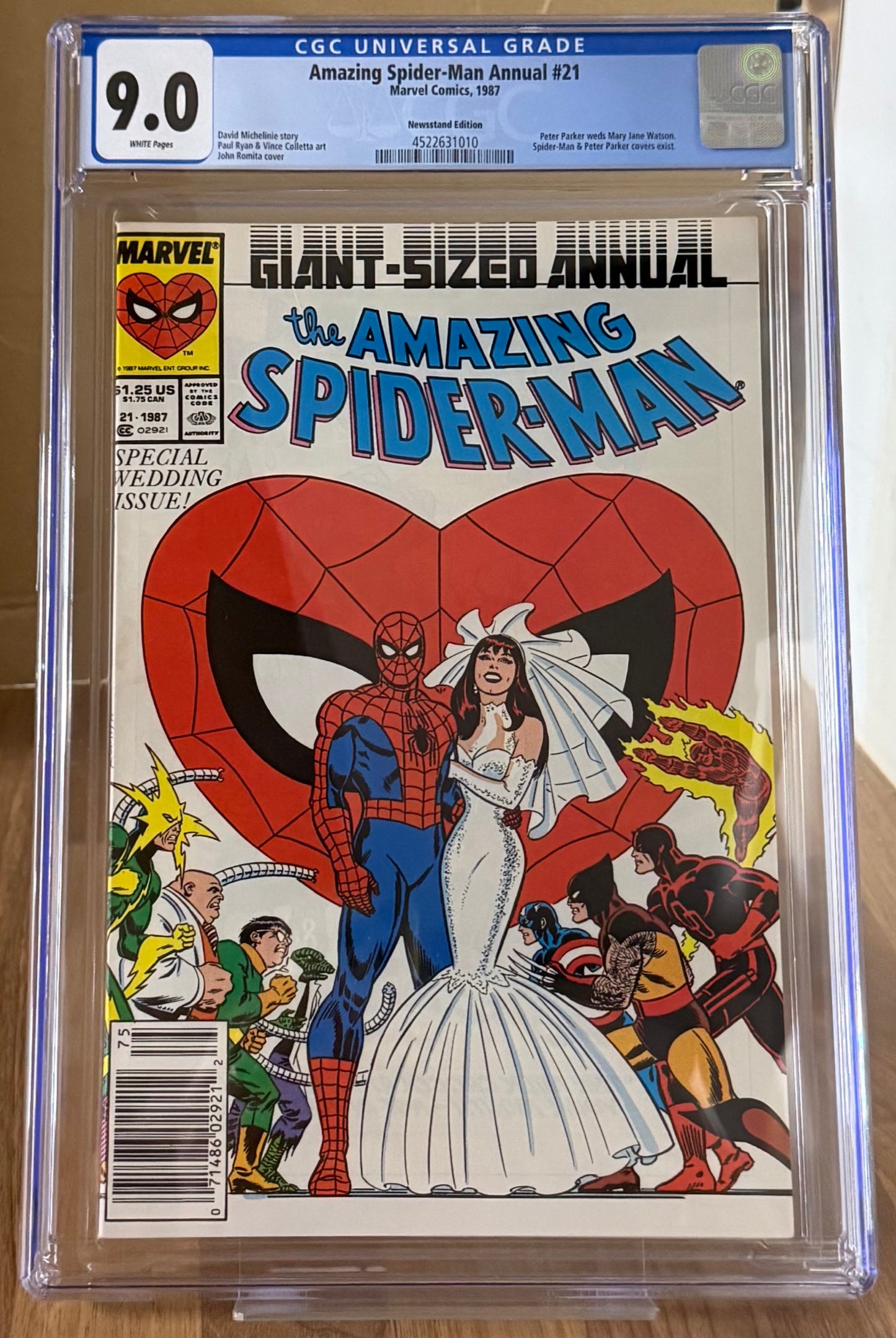 🔑 AMAZING SPIDER-MAN ANNUAL #21 CGC 9.0 [MARVEL] NEWSSTAND WEDDING COMIC 1987