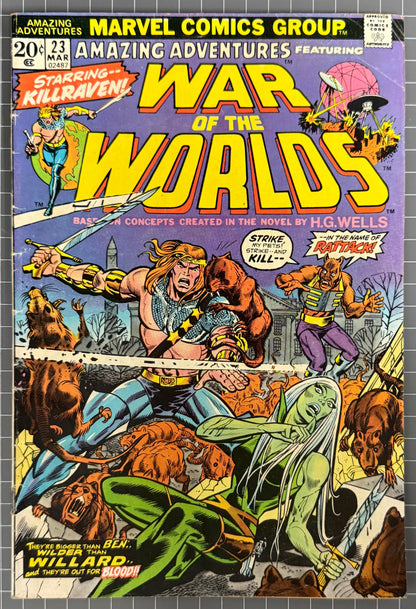 AMAZING ADVENTURES #23 [MARVEL COMICS] *WAR OF THE WORLDS* 1974 VG-