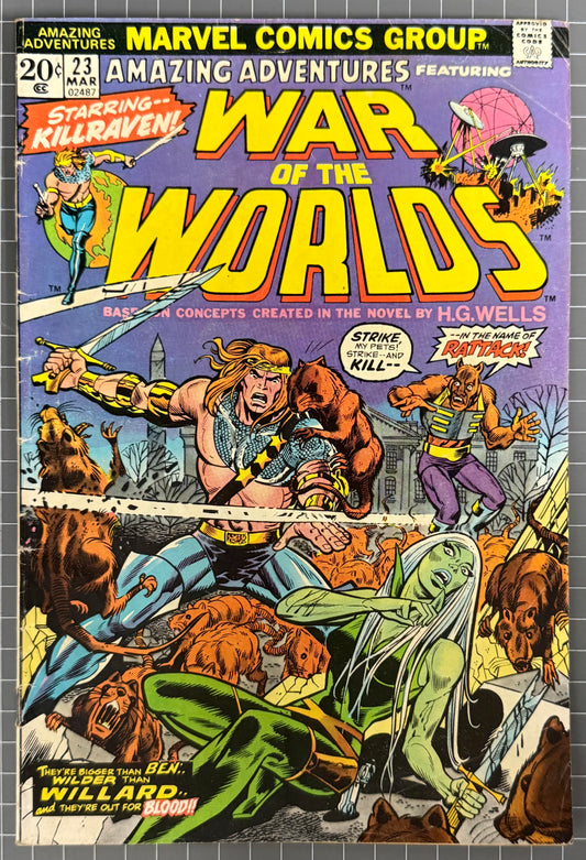 AMAZING ADVENTURES #23 [MARVEL COMICS] *WAR OF THE WORLDS* 1974 VG-