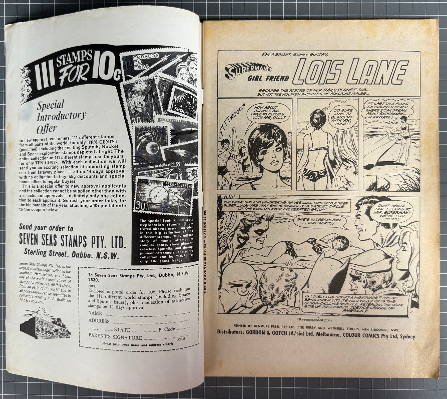 SUPER ADVENTURE COMIC #52 [COLOUR COMICS] AUSTRALIAN *LOIS LANE BONDAGE* 1972