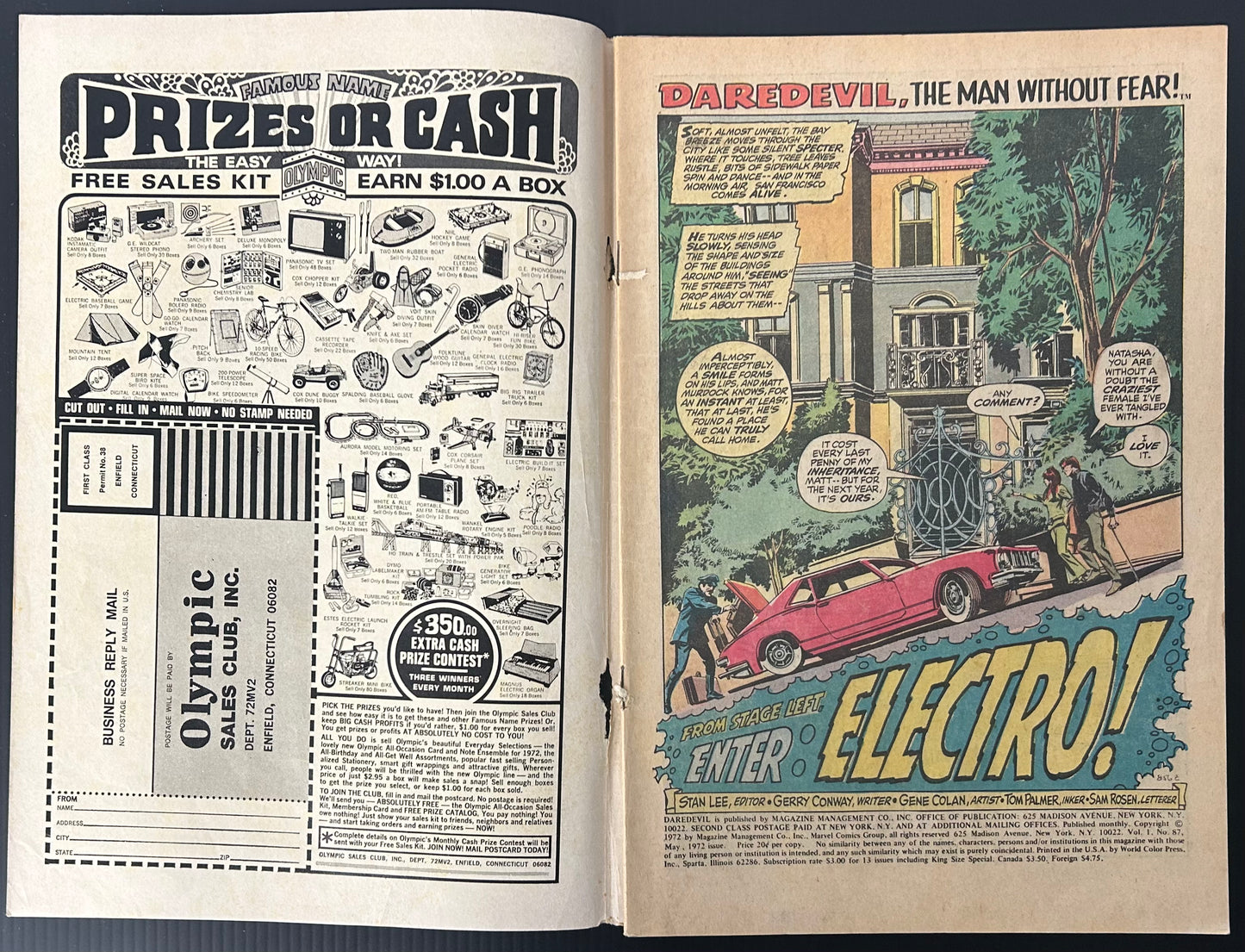DAREDEVIL #87 [MARVEL COMICS] DIRECT 1972 GD+