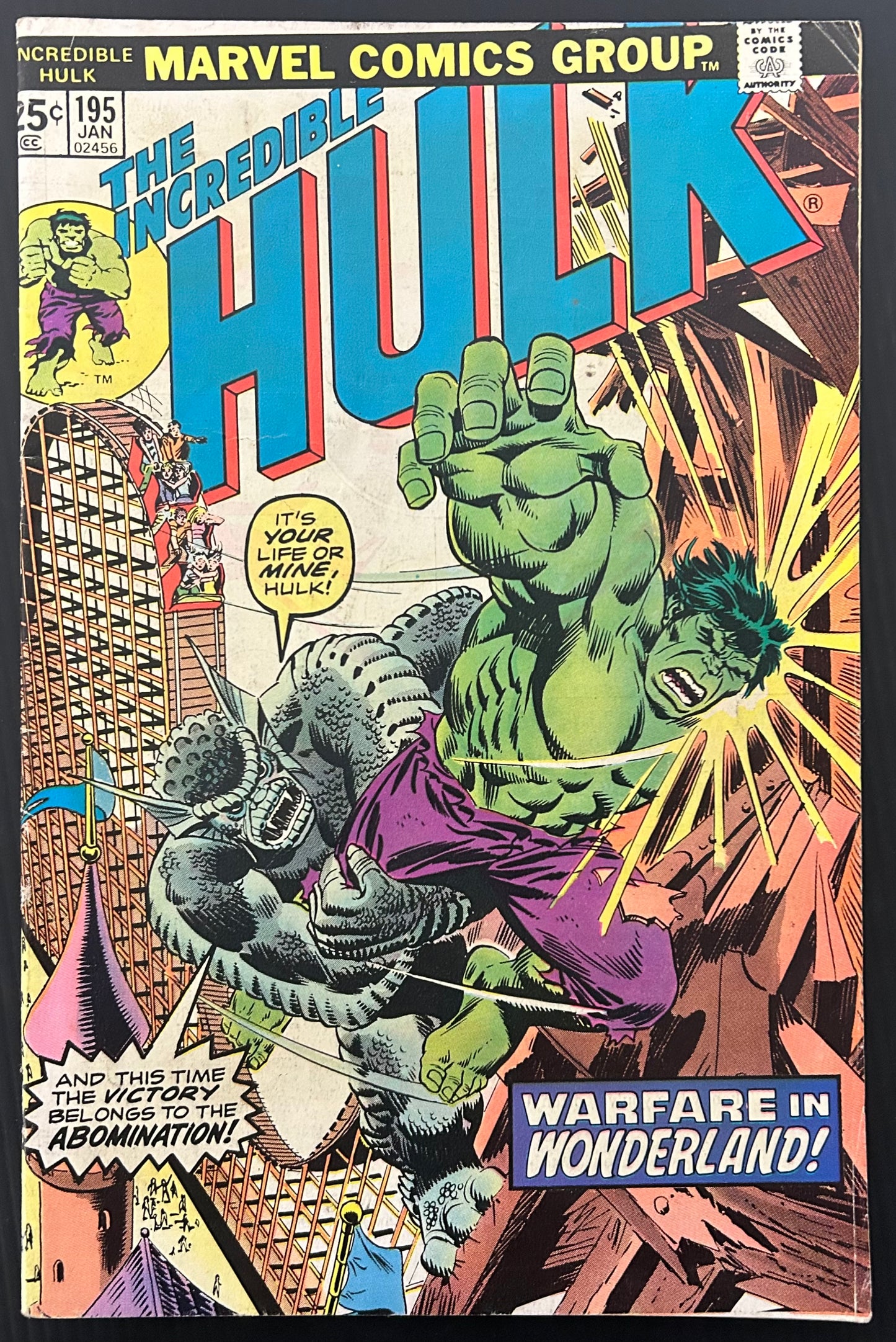 THE INCREDIBLE HULK #195 [MARVEL COMICS] DIRECT 1976 VG-