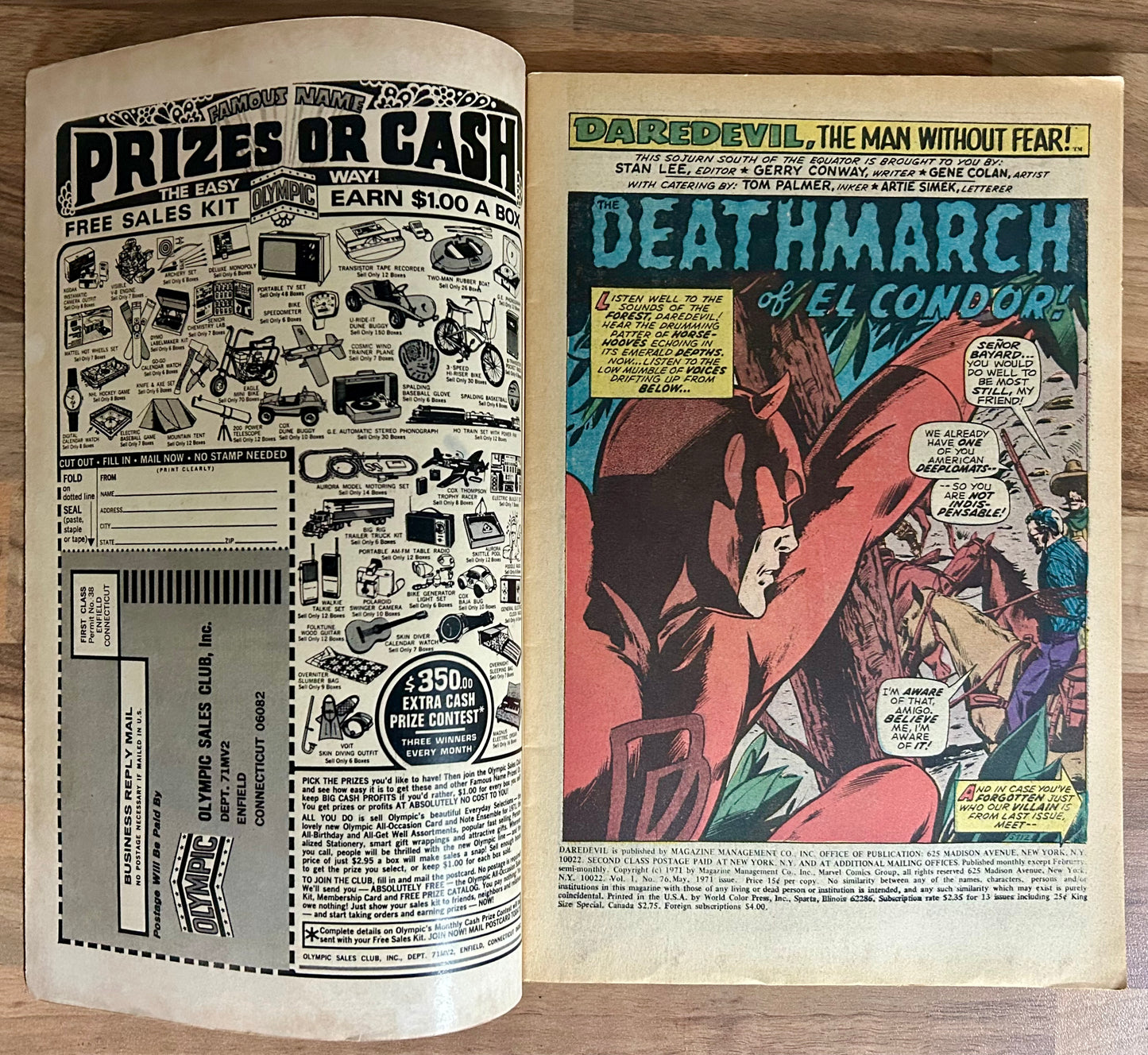 DAREDEVIL #76 [MARVEL COMICS] DIRECT 1971 FN+