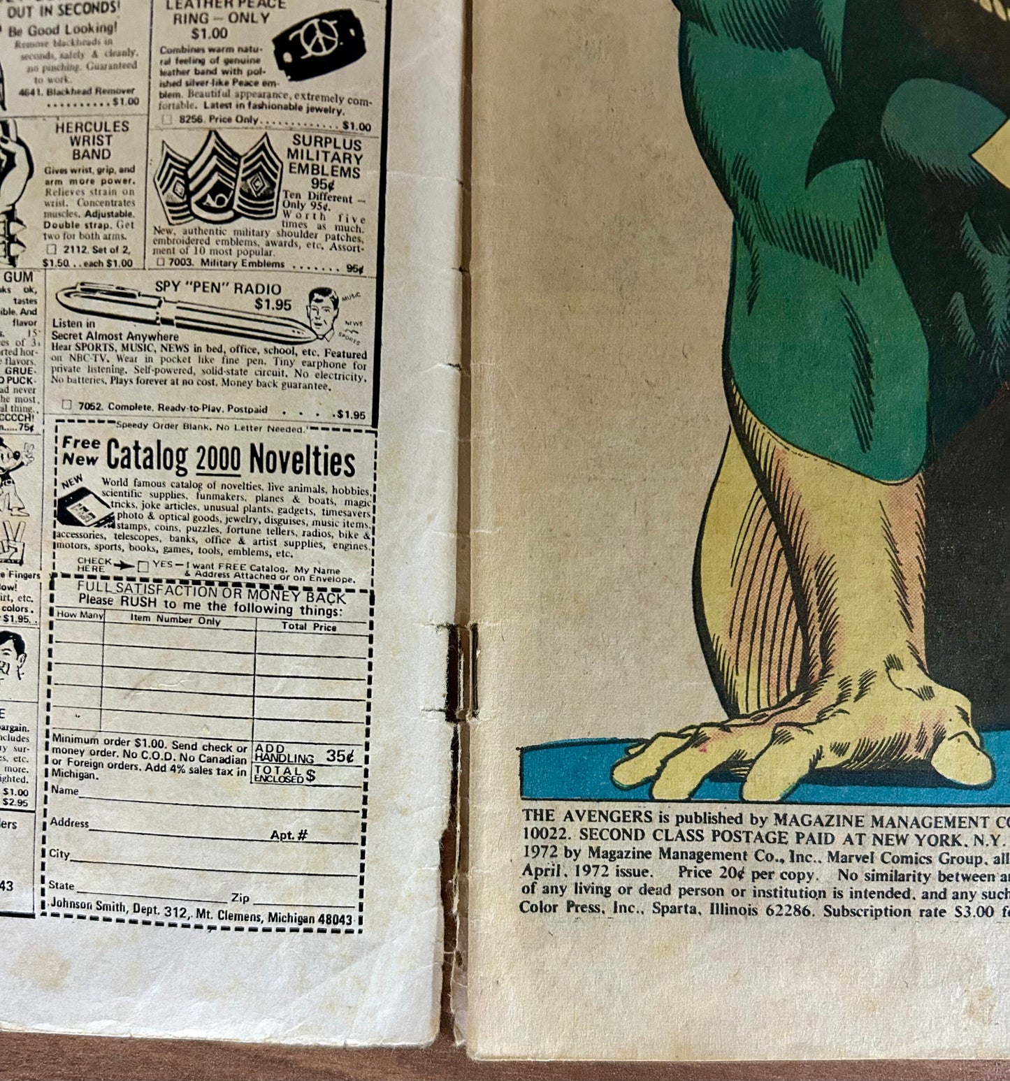 🔑 THE AVENGERS #98 [MARVEL COMICS] *HAWKEYE RETURN* 1972 GD
