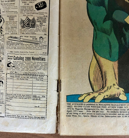 🔑 THE AVENGERS #98 [MARVEL COMICS] *HAWKEYE RETURN* 1972 GD