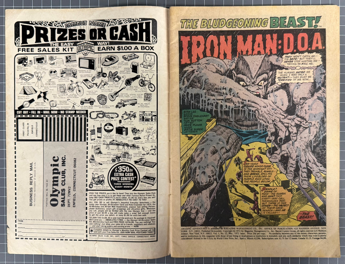 AMAZING ADVENTURES #12 [MARVEL COMICS] *BEAST* 1972 VG-