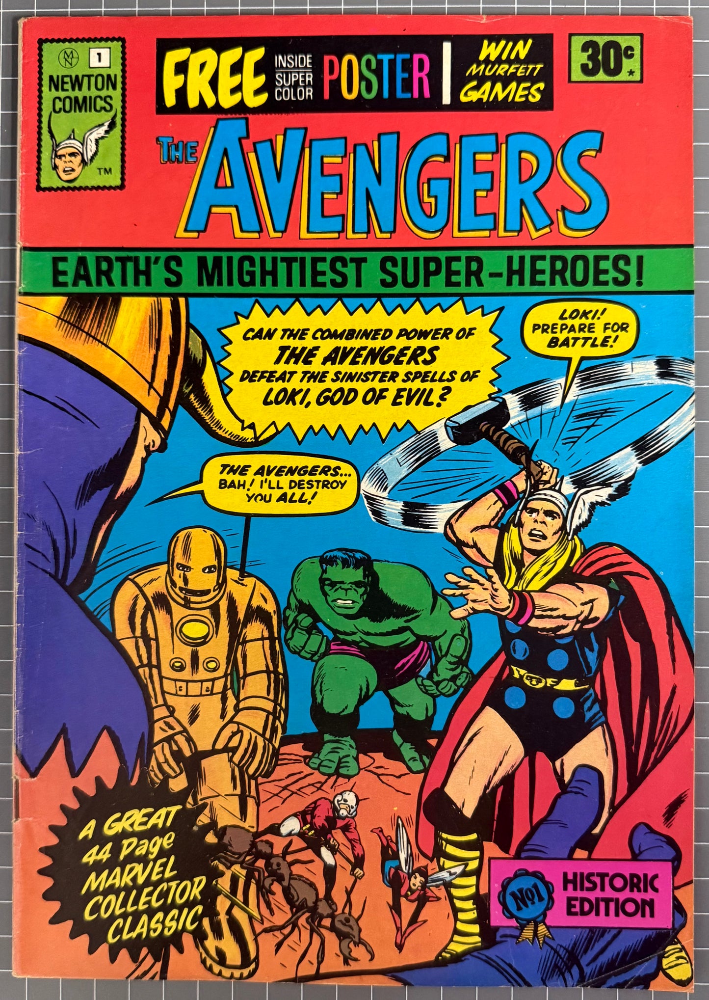 🔑 THE AVENGERS #1 [NEWTON COMICS] AUSTRALIAN MARVEL 1975