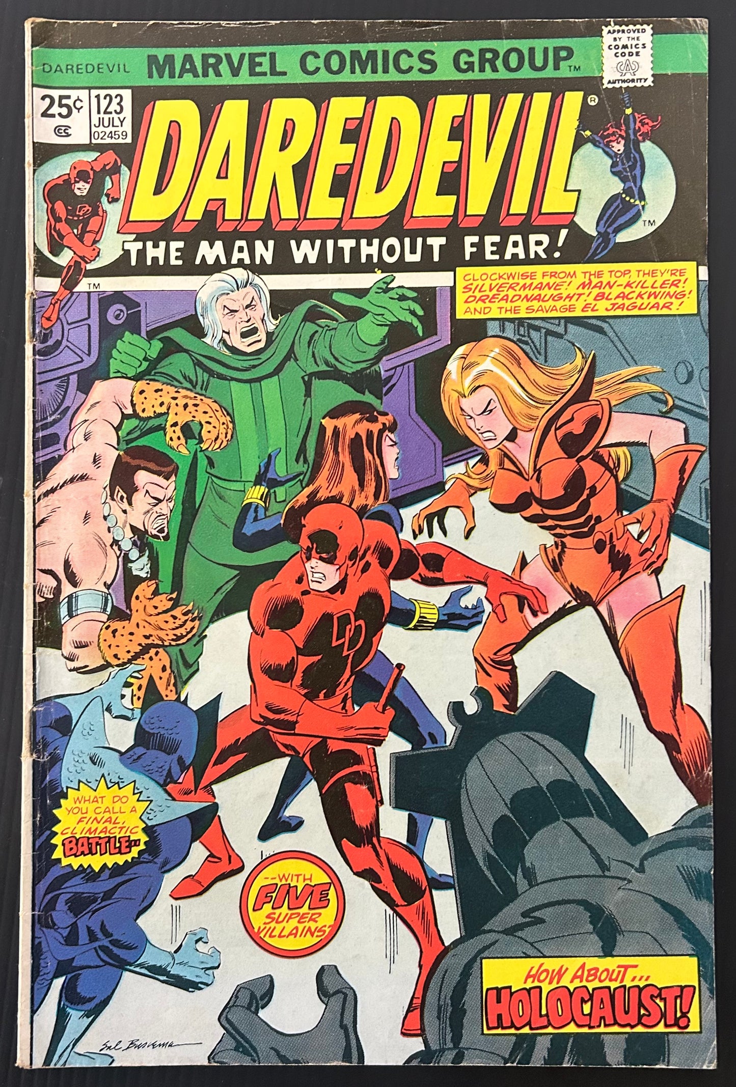 🔑 DAREDEVIL #123 [MARVEL COMICS] DIRECT 1975 VG-
