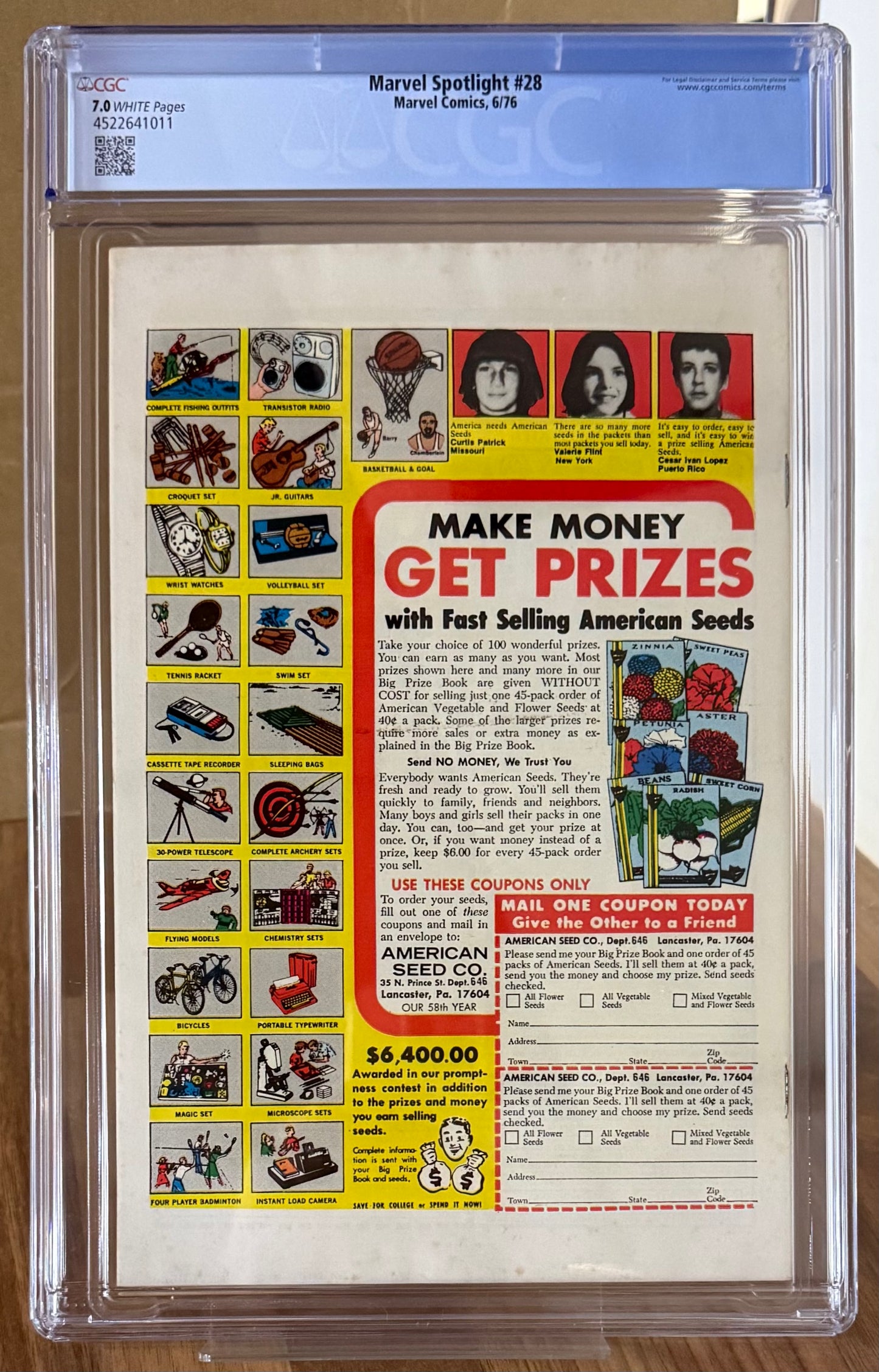 🔑 MARVEL SPOTLIGHT #28 CGC 7.0 [MARVEL] COMIC ***1ST SOLO MOON KNIGHT*** 1976