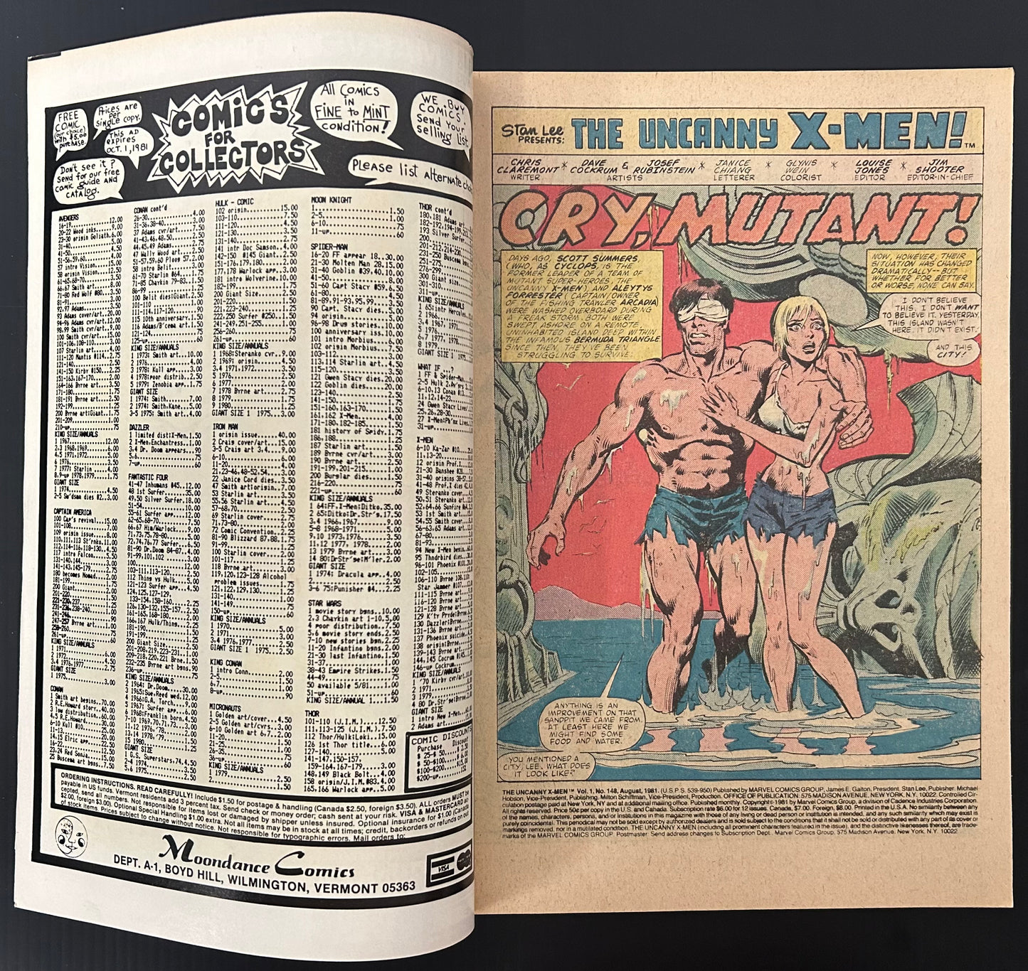 🔑 THE UNCANNY X-MEN #148 [MARVEL COMICS] *1ST APP. CALIBAN* 1981 FN/VF