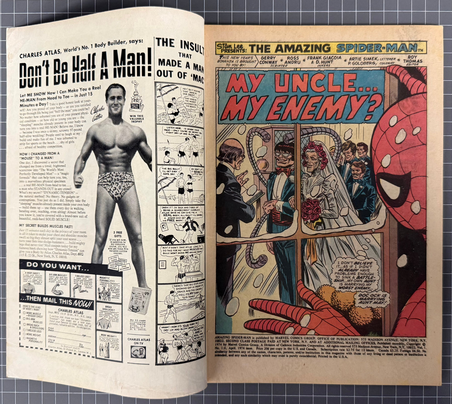 🔑 THE AMAZING SPIDER-MAN #131 [MARVEL COMICS] DIRECT 1974 VG-