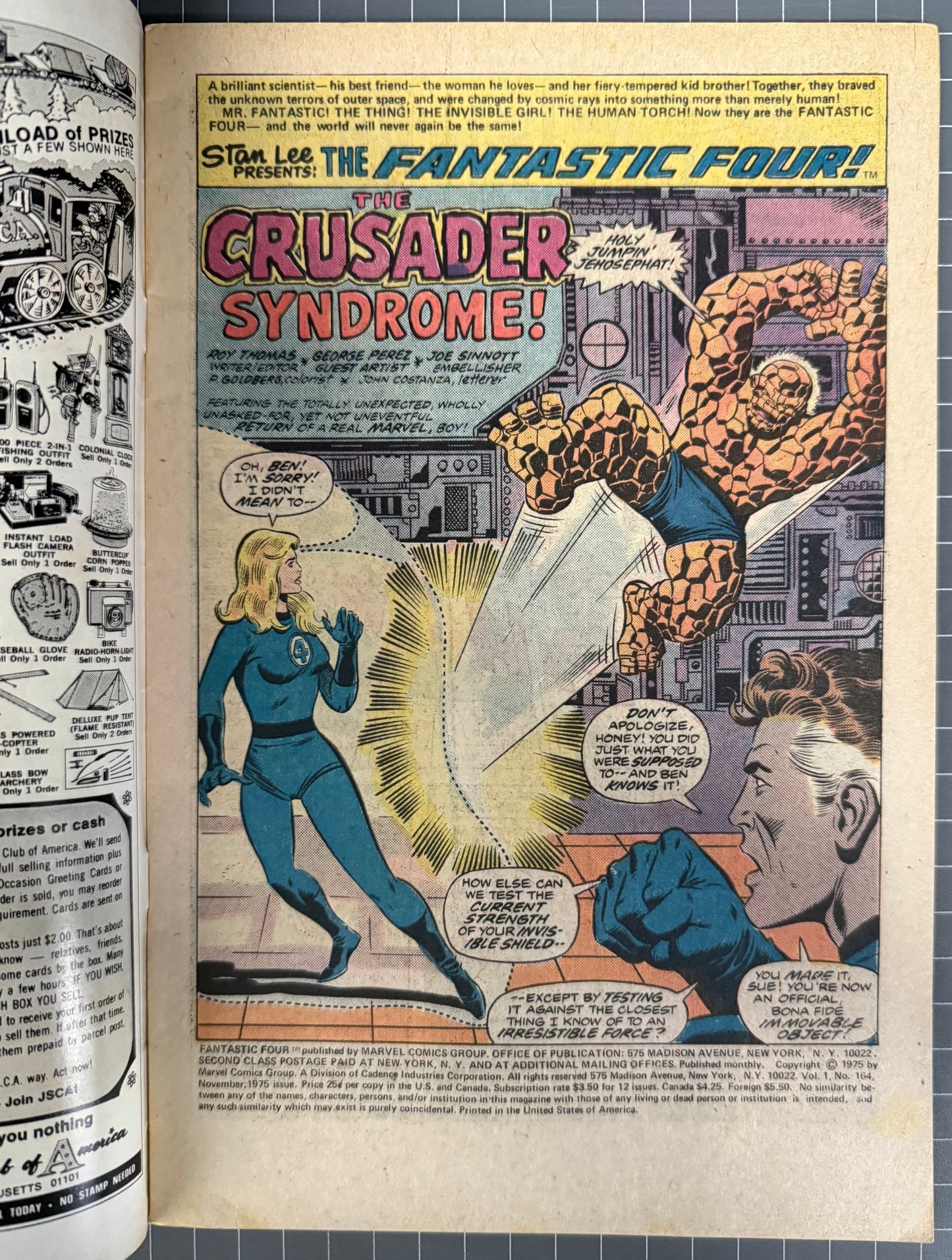 🔑 FANTASTIC FOUR #164 [MARVEL COMICS] *CRUSADER & FRANKIE RAYE DEBUT* 1975 VG/FN