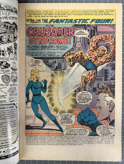 🔑 FANTASTIC FOUR #164 [MARVEL COMICS] *CRUSADER & FRANKIE RAYE DEBUT* 1975 VG/FN