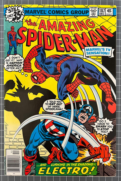 THE AMAZING SPIDER-MAN #187 [MARVEL COMICS] NEWSSTAND 1978 FN/VF