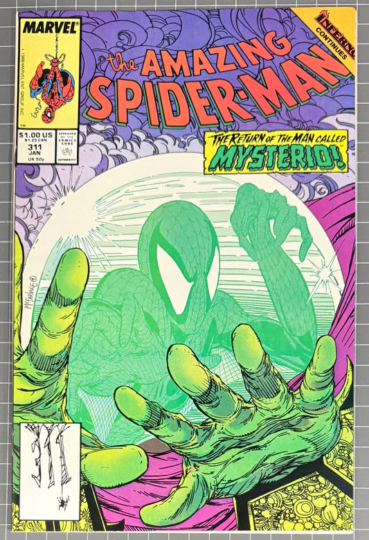 🔑 AMAZING SPIDER-MAN #311 [MARVEL COMICS] *TODD MCFARLANE MYSTERIO* 1989 VF/NM