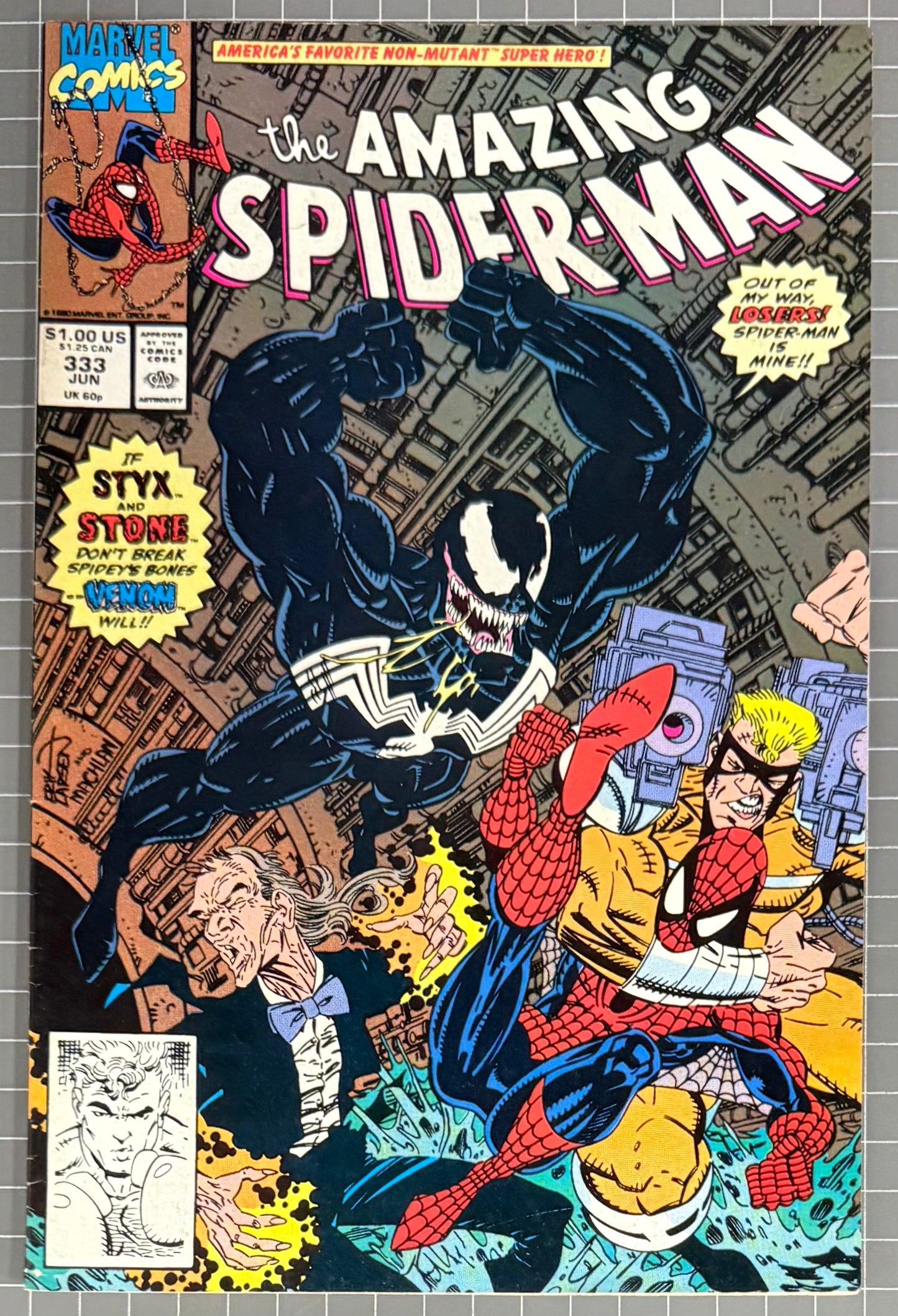 THE AMAZING SPIDER-MAN #333 [MARVEL COMICS] DIRECT 1990 FN/VF