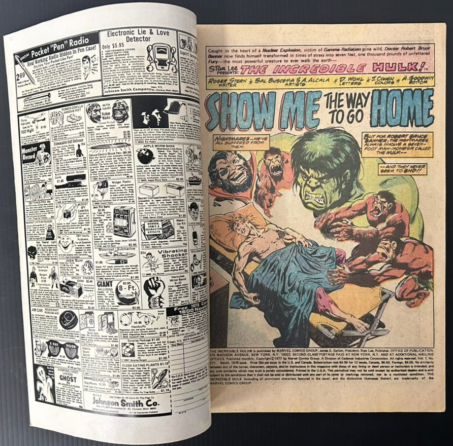 THE INCREDIBLE HULK #221 [MARVEL COMICS] NEWSSTAND 1978 FN/VF