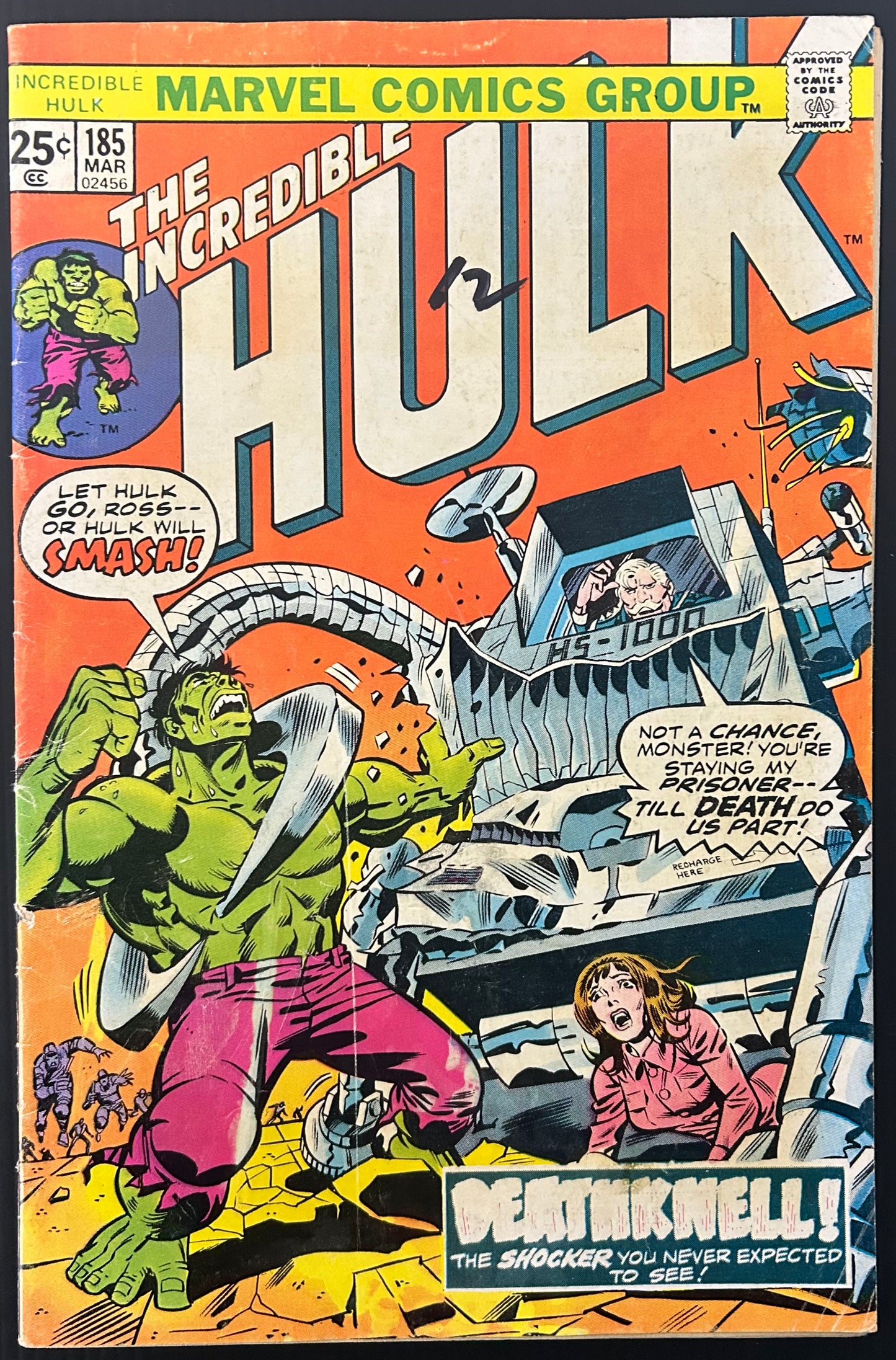 THE INCREDIBLE HULK #185 [MARVEL COMICS] DIRECT 1975 GD/VG