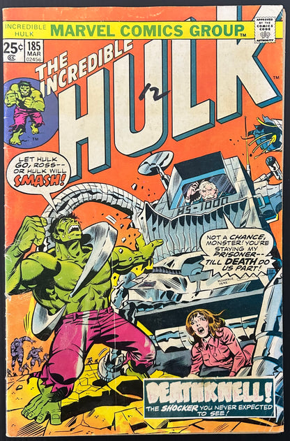 THE INCREDIBLE HULK #185 [MARVEL COMICS] DIRECT 1975 GD/VG