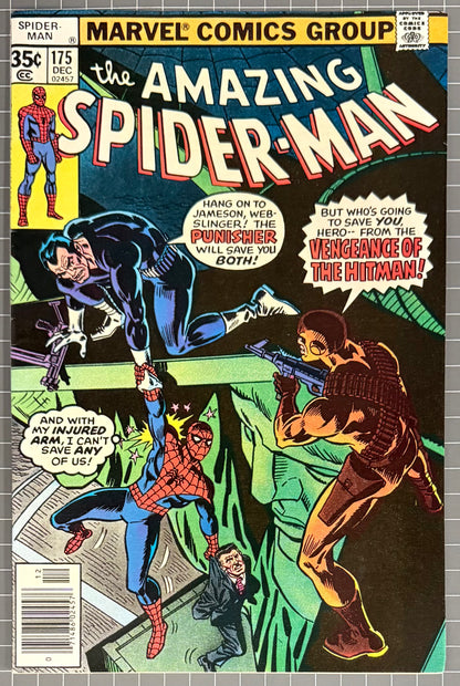 🔑 AMAZING SPIDER-MAN #175 [MARVEL COMICS] *PUNISHER & HITMAN ORIGIN* 1977 VF