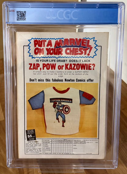 🔑 THE AVENGERS #8 CGC 6.0 + POSTER + SWAP CARD [NEWTON COMICS] AUSTRALIAN MARVEL 1975