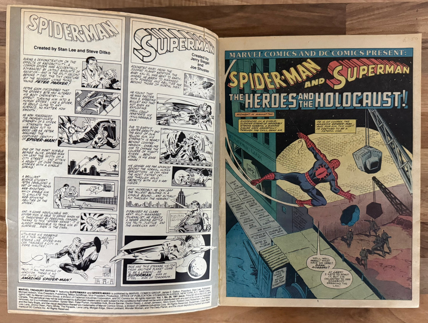 🔑 MARVEL TREASURY EDITION #28: SUPERMAN AND SPIDER-MAN [DC] COMIC 1981 VG+
