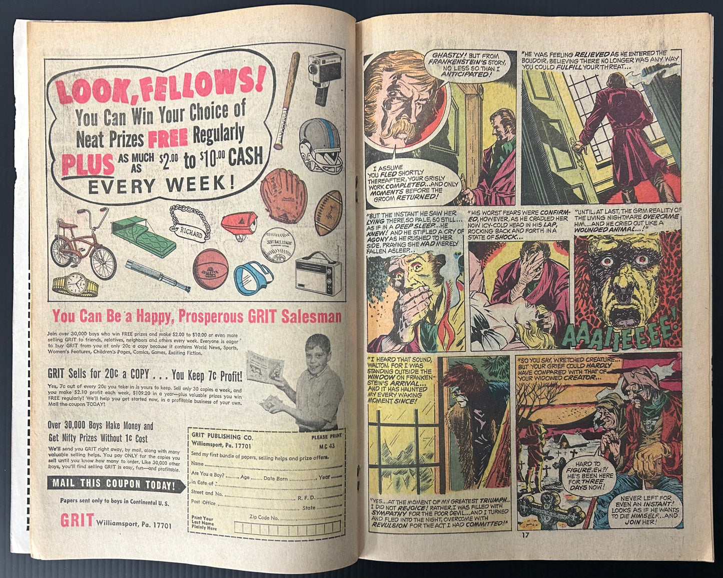 FRANKENSTEIN #3 [MARVEL COMICS] DIRECT 1973 VG