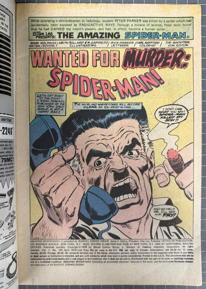 THE AMAZING SPIDER-MAN #191 [MARVEL COMICS] NEWSSTAND 1979 FN-