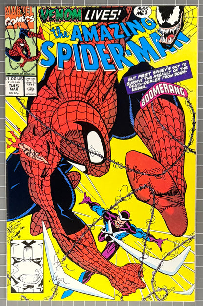 🔑 THE AMAZING SPIDER-MAN #345 [MARVEL COMICS] *CARNAGE DEBUT* 1991 NM-