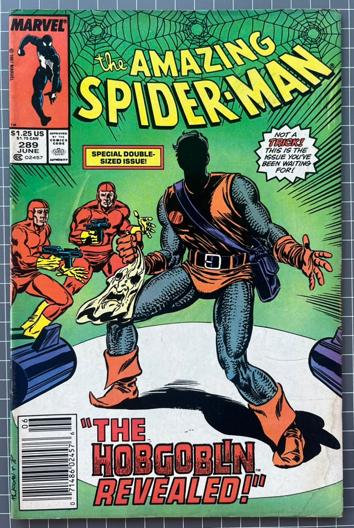 🔑 AMAZING SPIDER-MAN #289 [MARVEL COMICS] *1ST APP. 5TH HOBGOBLIN* 1987 VG/FN