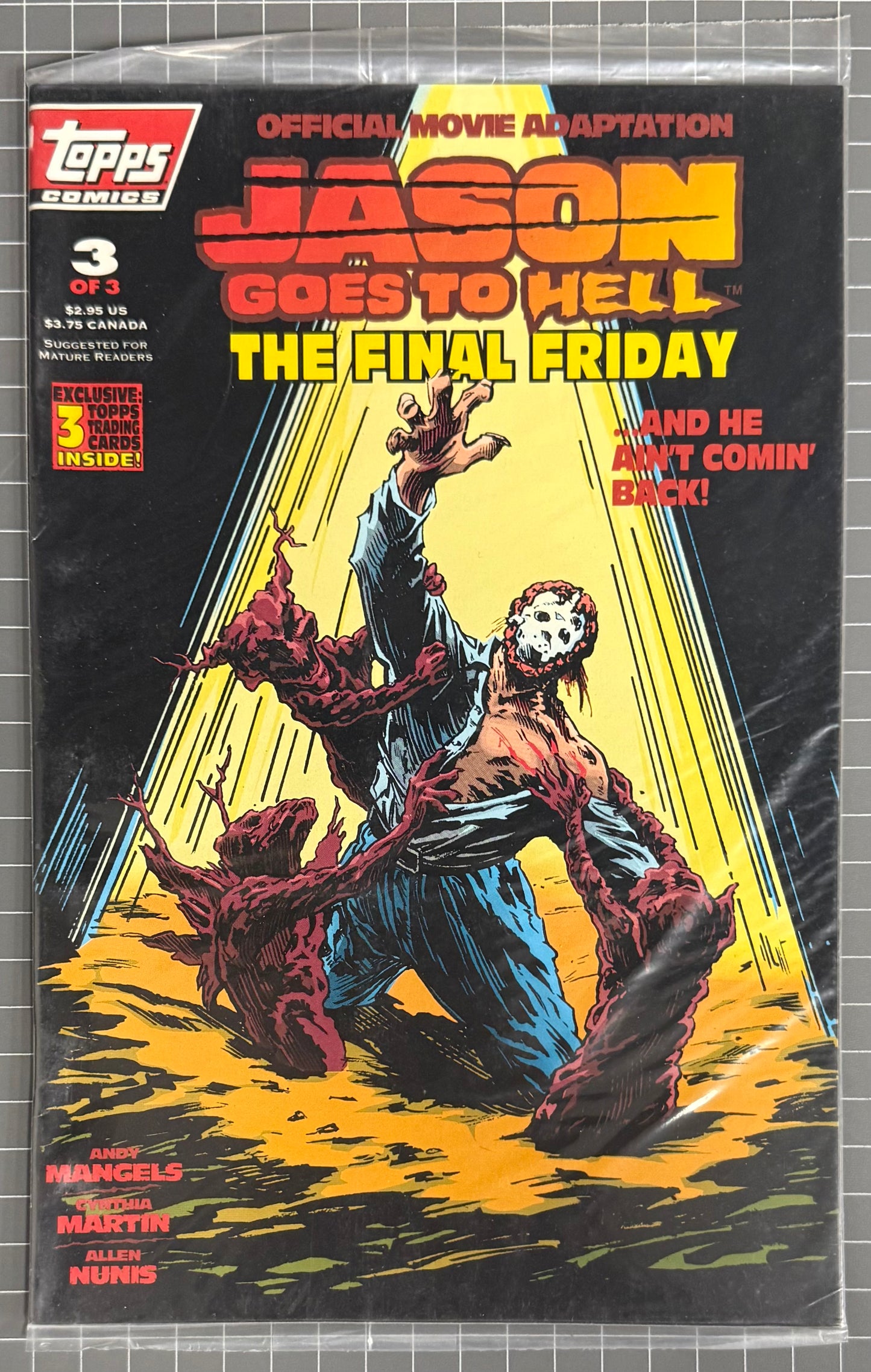 🔑 JASON GOES TO HELL: THE FINAL FRIDAY #3 + CARDS POLYBAGGED TOPPS COMICS 1993