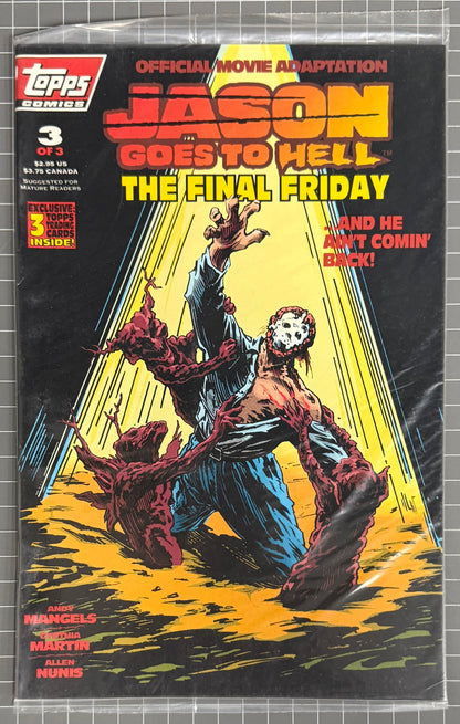 🔑 JASON GOES TO HELL: THE FINAL FRIDAY #3 + CARDS POLYBAGGED TOPPS COMICS 1993