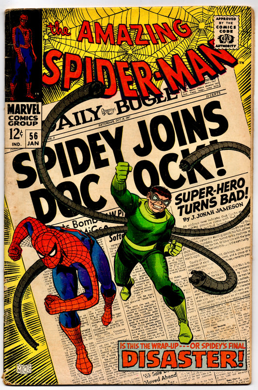 🔑 THE AMAZING SPIDER-MAN #56 (MARVEL) COMIC *1ST APP. GEORGE STACY* 1968 VG-