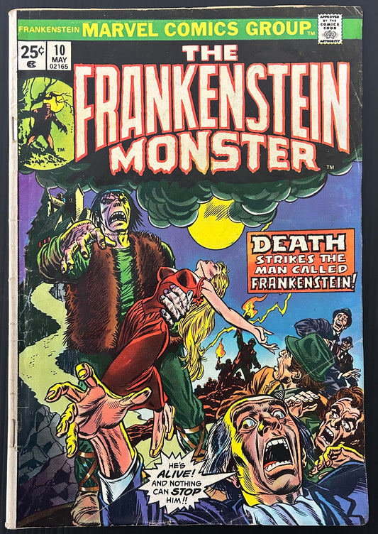 FRANKENSTEIN #10 [MARVEL COMICS] DIRECT 1974 GD/VG