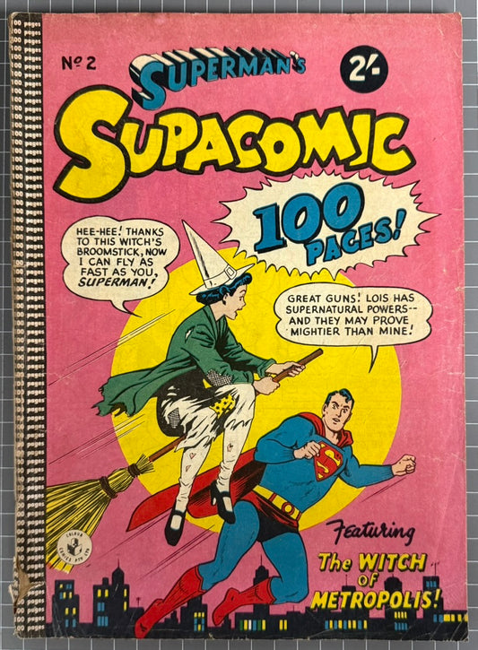 🔑SUPERMAN SUPACOMIC #2 COLOUR COMICS AUSTRALIAN *LOIS LANE #1* PRE-DECIMAL 1958