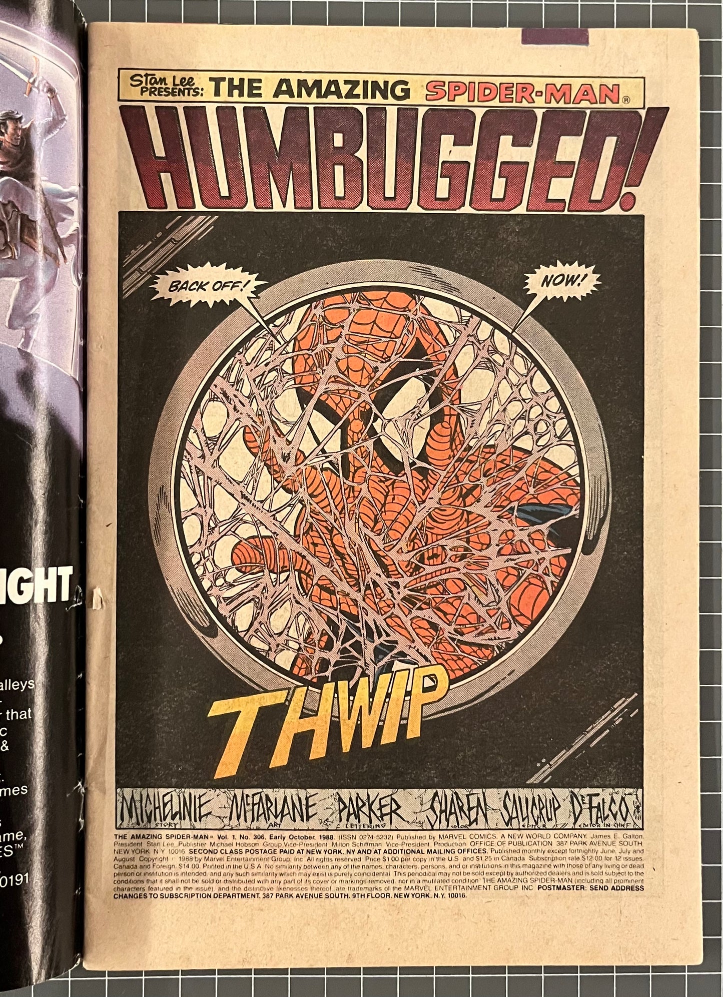 🔑 THE AMAZING SPIDER-MAN #306 [MARVEL COMICS] *TODD MCFARLANE COVER* 1988 VG-