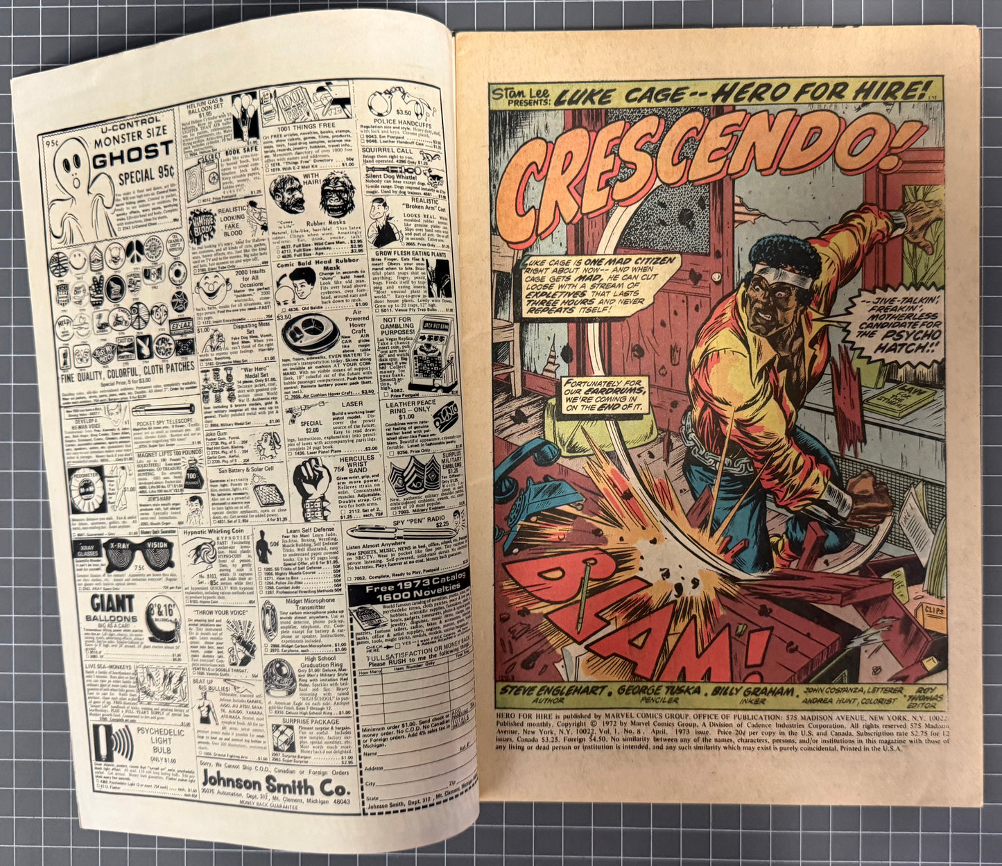 HERO FOR HIRE #8 [MARVEL COMICS] *LUKE CAGE* DIRECT 1973 FN
