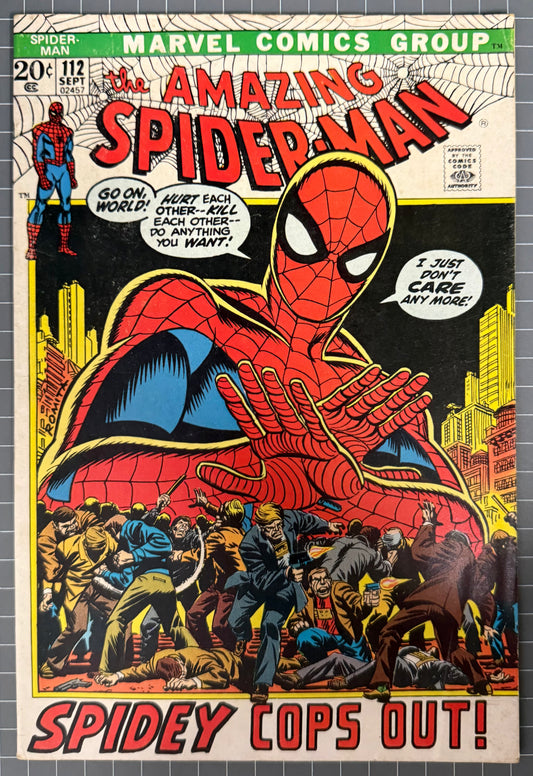🔑 THE AMAZING SPIDER-MAN #112 [MARVEL COMICS] *JOHN ROMITA* 1972 FN/VF