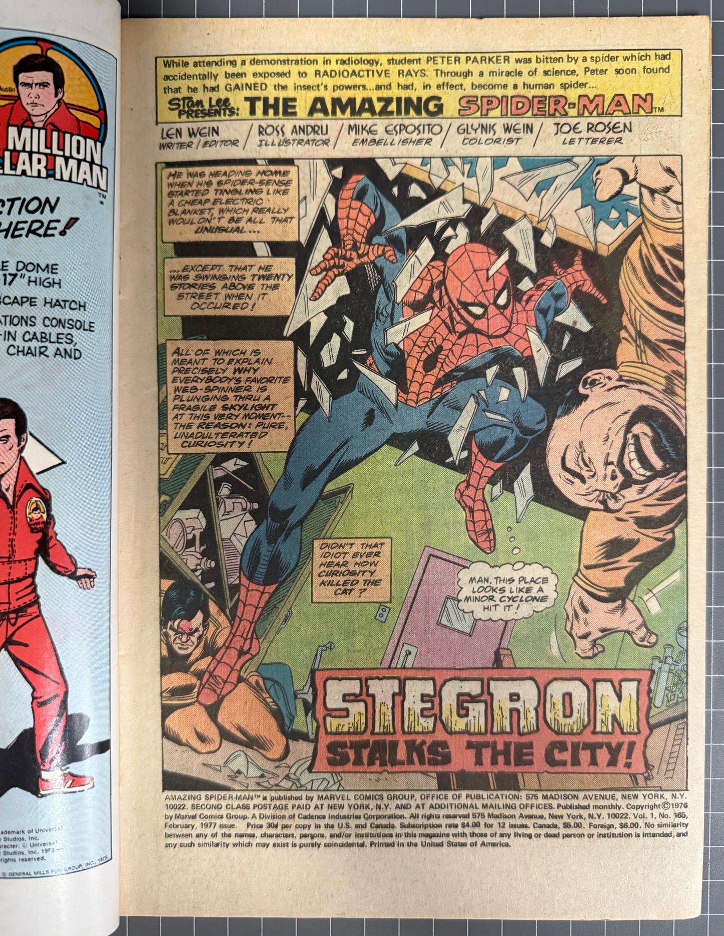 THE AMAZING SPIDER-MAN #165 [MARVEL COMICS] NEWSSTAND 1977 FN+