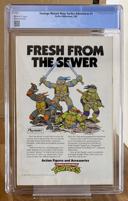 🔑 TEENAGE MUTANT NINJA TURTLES ADVENTURES #1 CGC 9.2 [ARCHIE COMICS] 1989