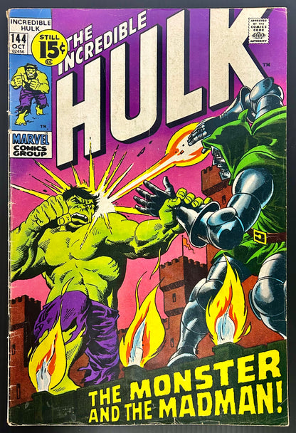 THE INCREDIBLE HULK #144 [MARVEL COMICS] DIRECT 1971 VG