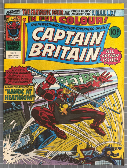 CAPTAIN BRITAIN #6 [MARVEL UK] COMIC MAGAZINE *HERB TRIMPE* 1976 NM