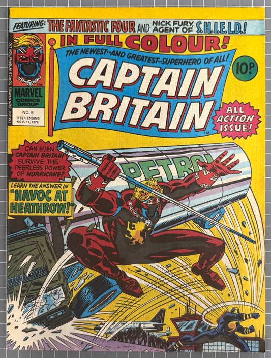 CAPTAIN BRITAIN #6 [MARVEL UK] COMIC MAGAZINE *HERB TRIMPE* 1976 NM