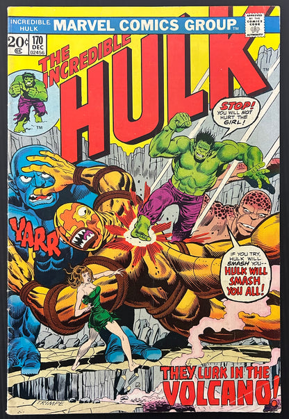 THE INCREDIBLE HULK #170 [MARVEL COMICS] DIRECT 1973 VG/FN