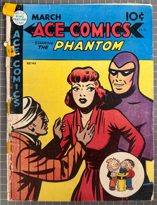 ACE COMICS #144 [DAVID MCKAY] *THE PHANTOM* GOLDEN AGE 1949 FR/GD