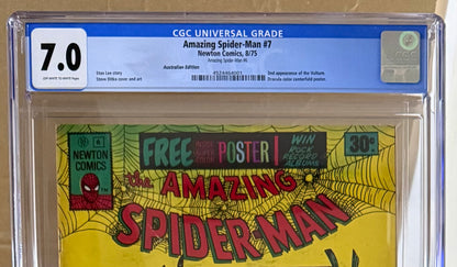 🔑 AMAZING SPIDER-MAN #6 CGC 7.0 + POSTER [NEWTON COMICS] AUSTRALIAN 1975