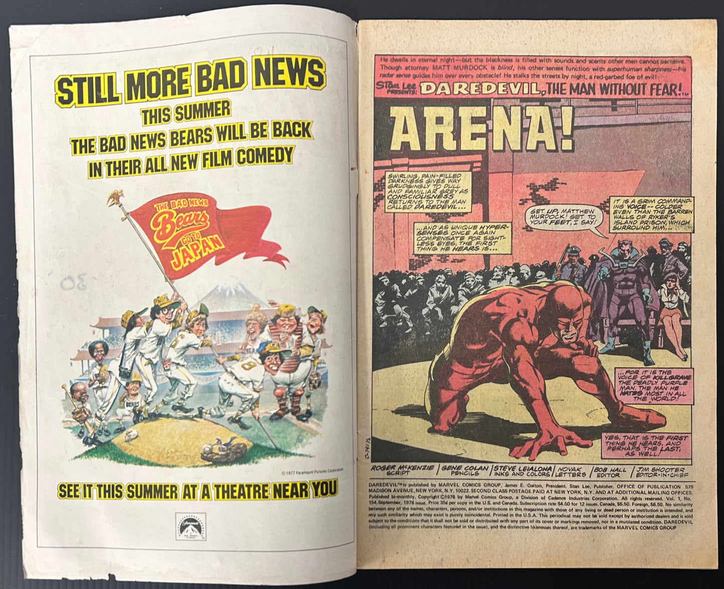 DAREDEVIL #154 [MARVEL COMICS] NEWSSTAND 1978 VG+