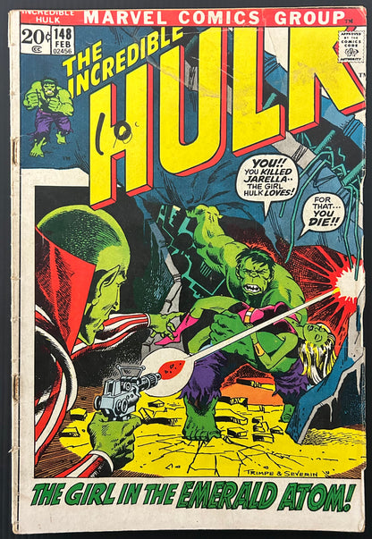 THE INCREDIBLE HULK #148 [MARVEL COMICS] DIRECT 1972 GD/VG