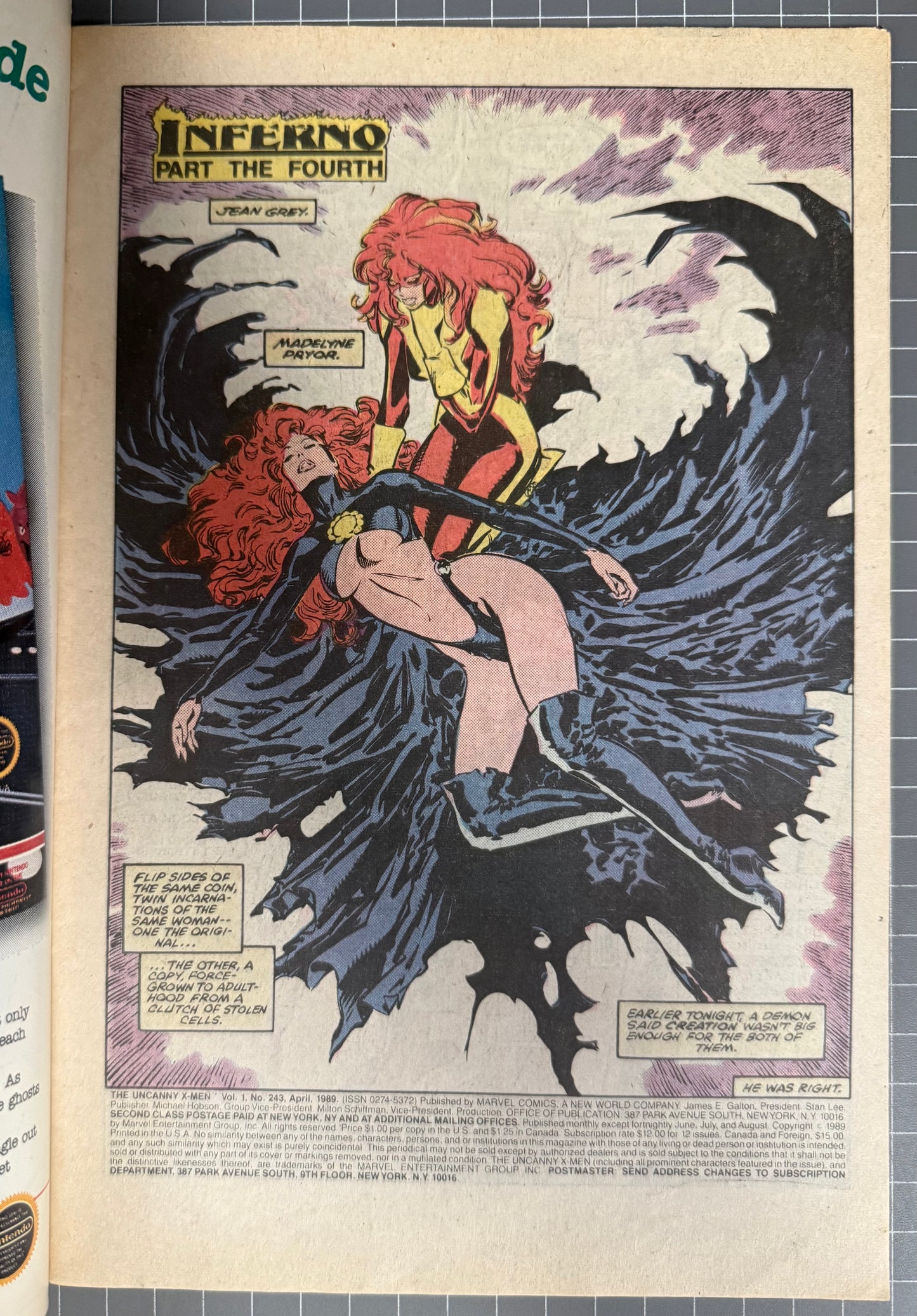 UNCANNY X-MEN #243 [MARVEL COMICS] DIRECT 1989 FN/VF