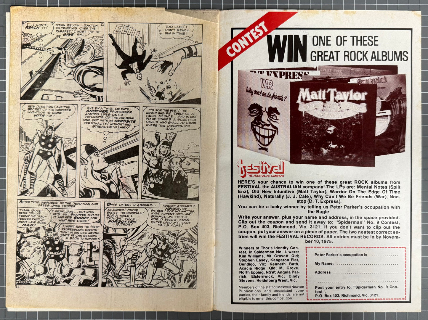 🔑 THE AMAZING SPIDER-MAN #9 [NEWTON COMICS] AUSTRALIAN MARVEL 1975
